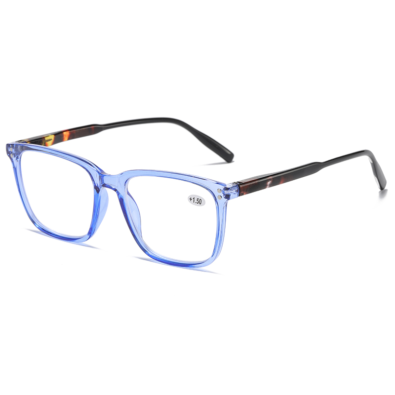  Rectangle Shape Crystal Frame Temple Temple Unisex PC Gafas de lectura #81316
