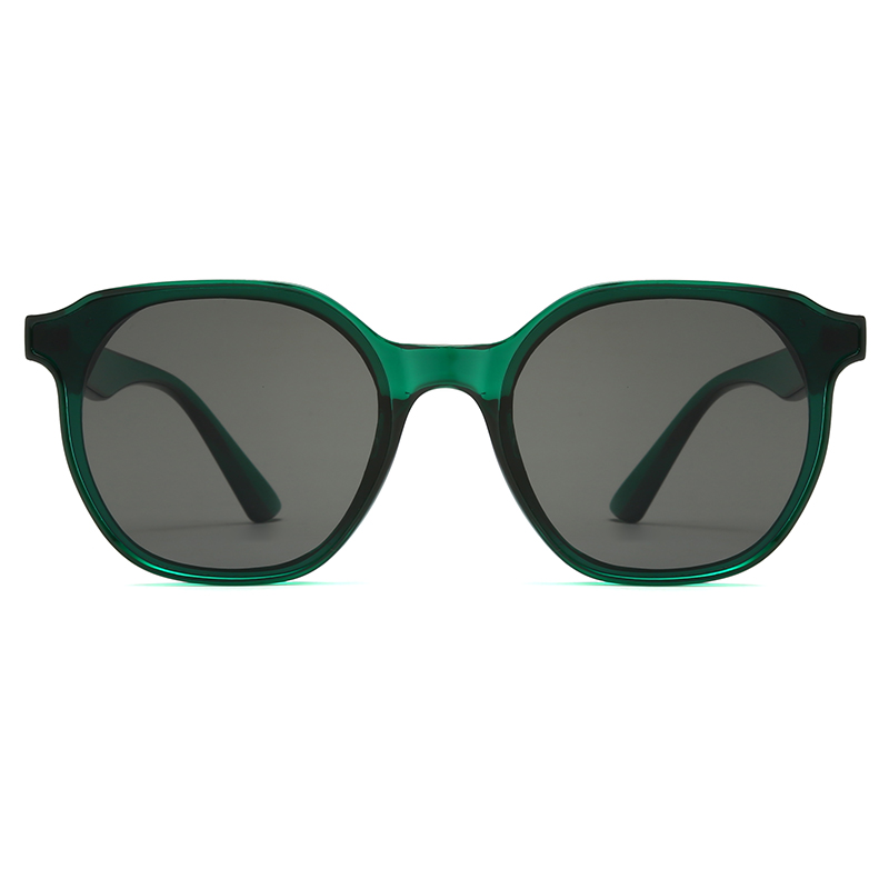 Gafas de sol de moda para mujeres de color de cristal de marco redondeado listos #6163