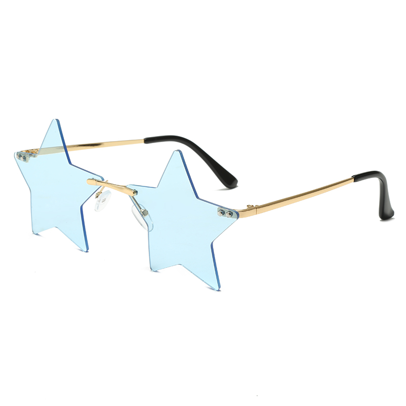 Stock popular lindo colorido marco de forma de estrella para adultos unisex beach beach viajero concierto festival UV400 gafas de sol #82490