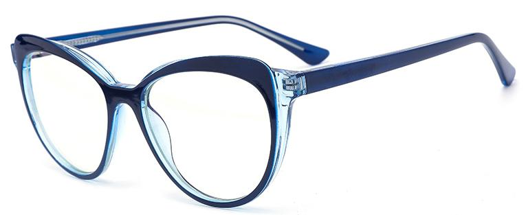 Readymade Cat Eye Crystal Circle Frame Diseño Lentes de luz azul TR90+CP Women Frames ópticos #2038