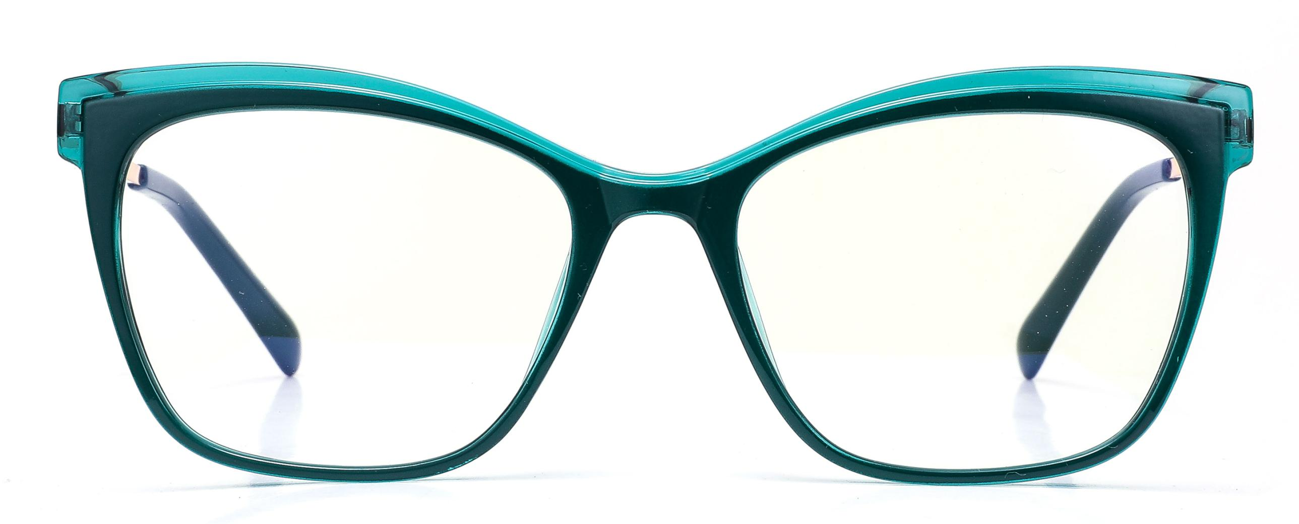Diseño de marco redondo transparente de ojo de gato preparado ReadyMadado TR90+CP Anti-Blue Light Women Frames ópticos #2035