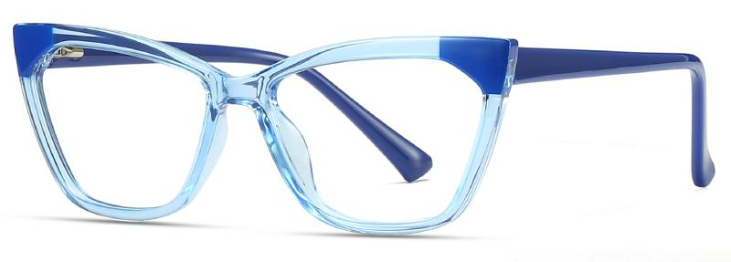 Diseño de moda de stock ojo de gato Computer Lenses de luz azul TR90+CP Lady Frames ópticos #2040